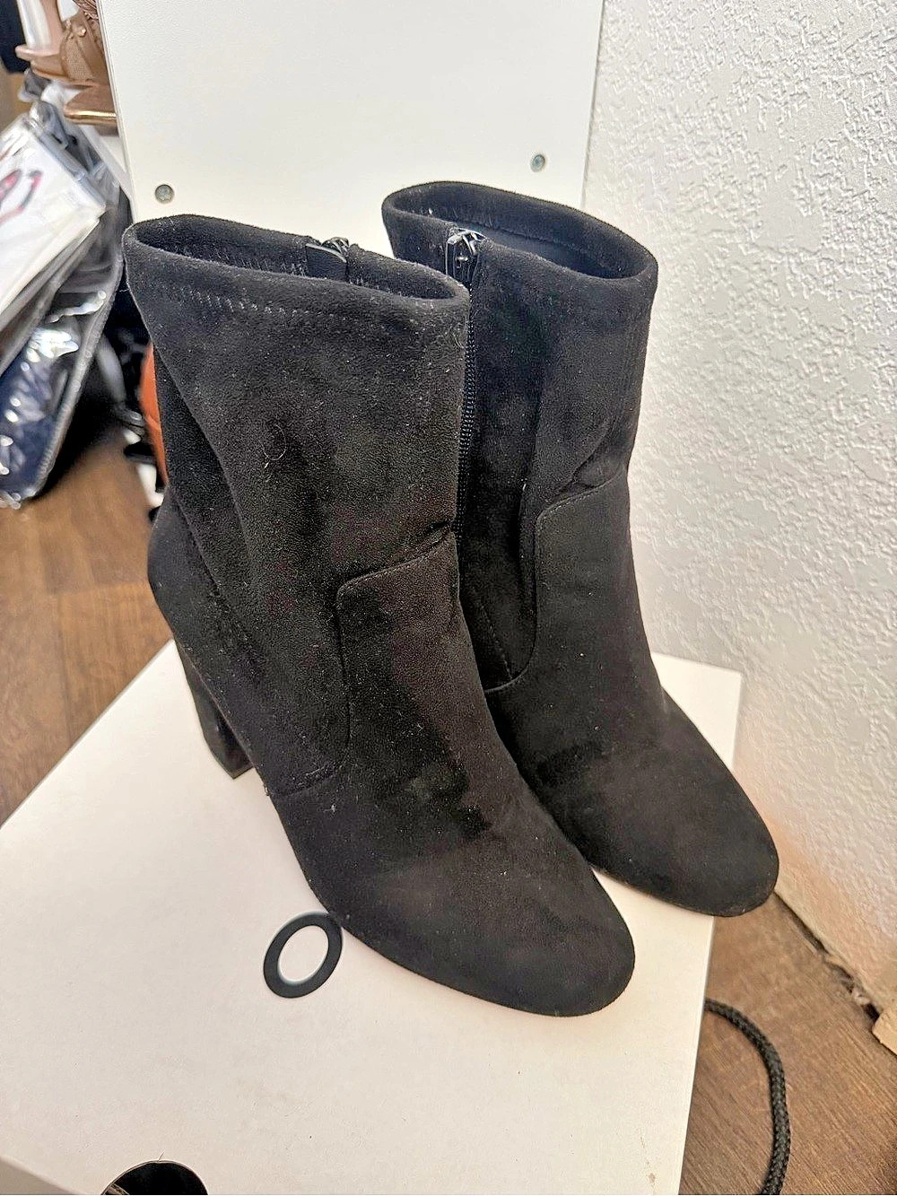 Heeled Ankle Boots in Black US 7